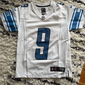 Nike Kids White and Blue NFL Detroit Lions Jersey